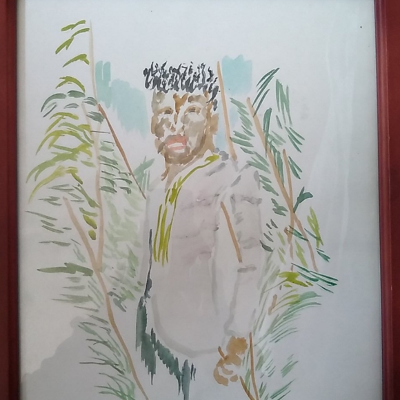 Watercolor Painting, Framed Behind Glass 10\